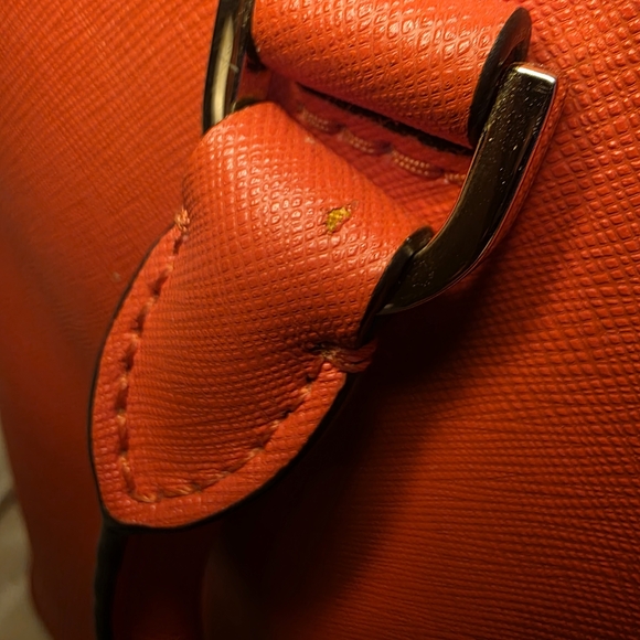 Michael Kors Cindy Medium Dome Satchel - Mandarin Saffiano Leather - Picture 9 of 16